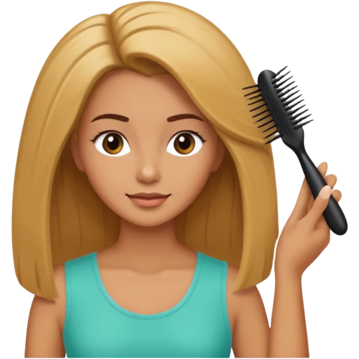 mujer peinandose en la peluqueria emoji
