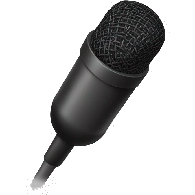 Generate a mic icon which is black and white and is minimal emoji