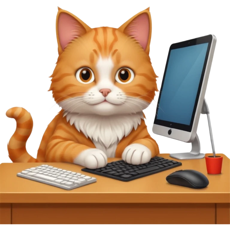 Cat working at a desk emoji