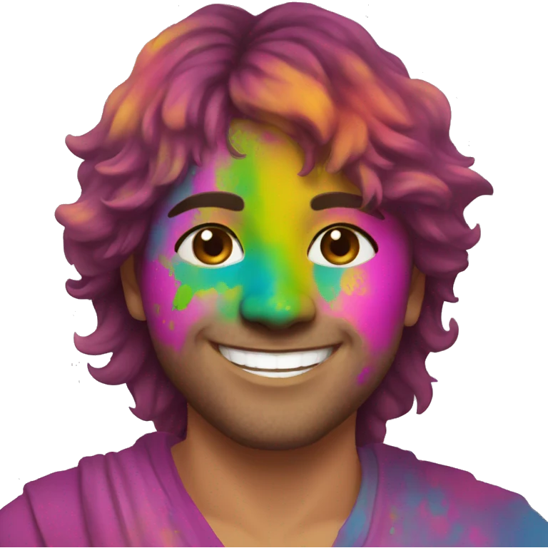 Happy holi with my face emoji
