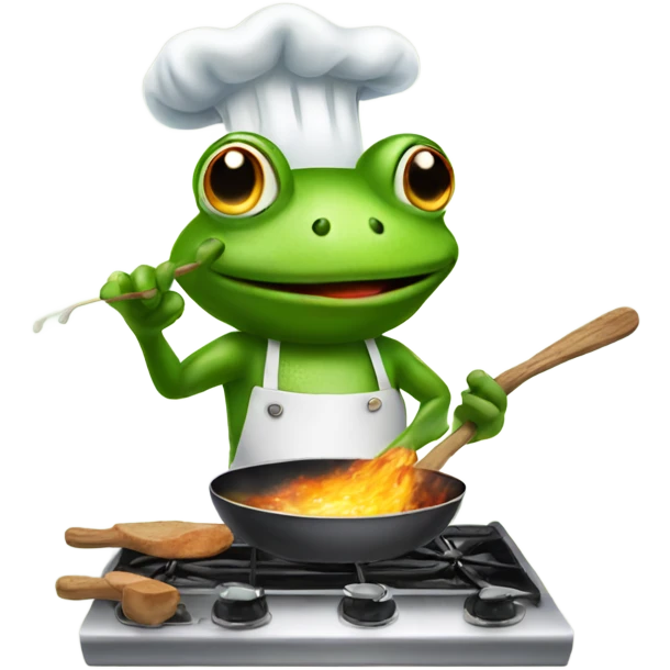 Frog cooking  emoji