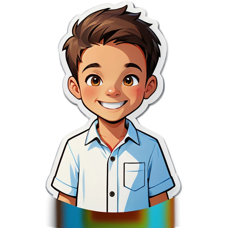 smiling boy in white shirt emoji