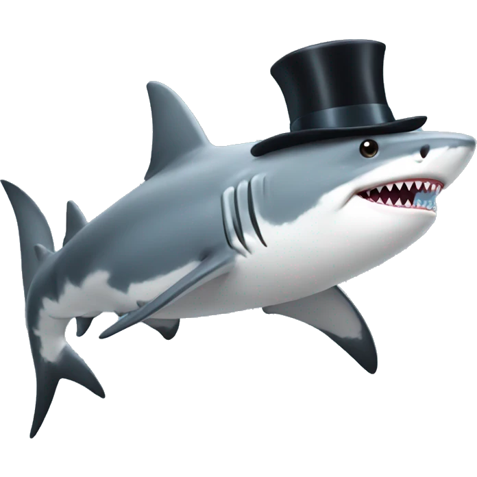 shark with tophat emoji
