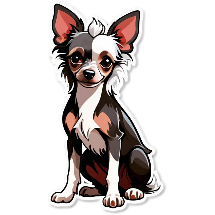 Chinese crested puppy emoji