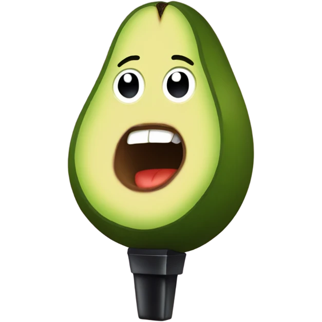 An avocado with a microphone emoji