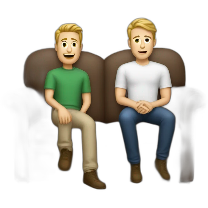 three white guys on the couch emoji