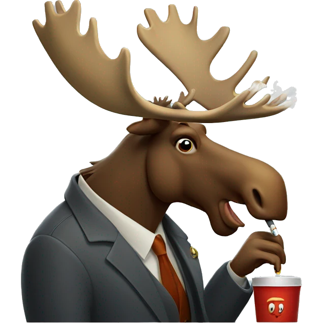 Moose smoking a cigarette  emoji