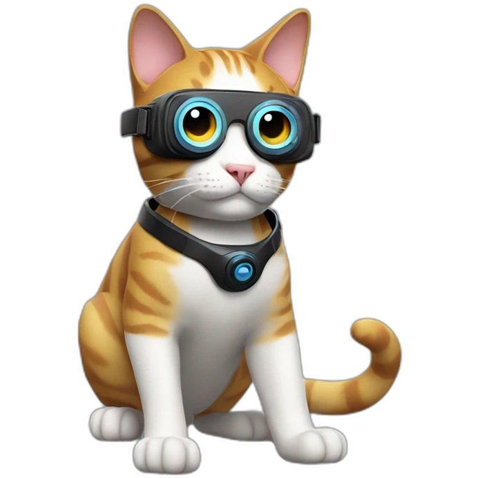 cat in vr headset full body emoji