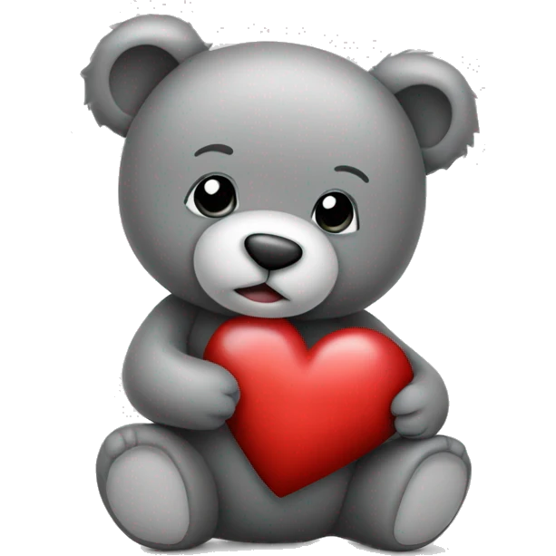 realistic-grey-teddy-bear-hugging-heart  emoji