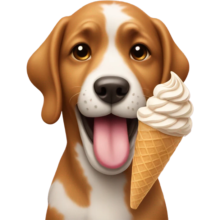 Dog eating ice cream emoji