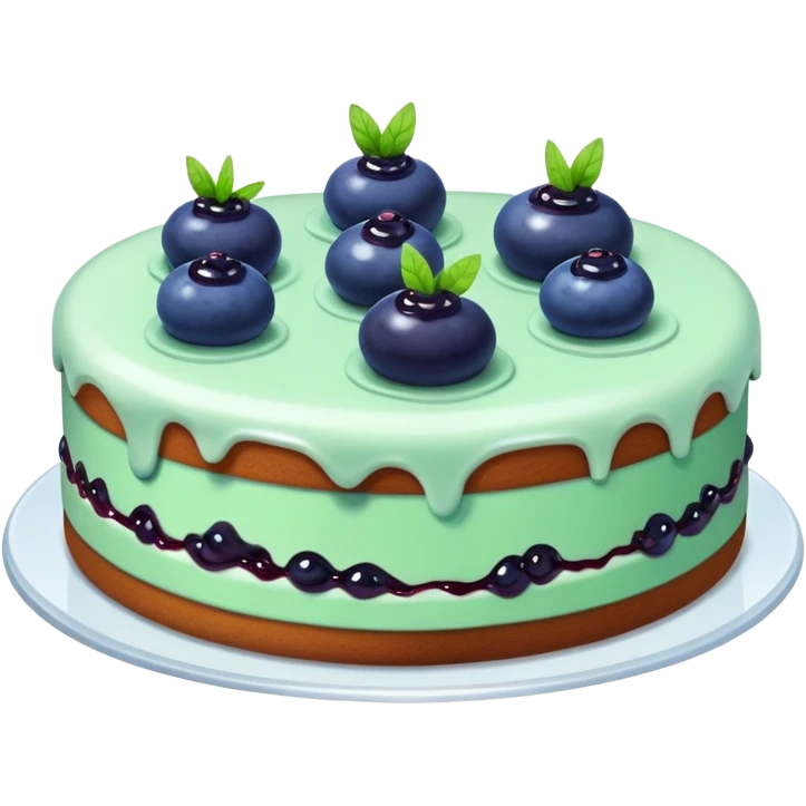 Mint cake with blueberry jam  emoji