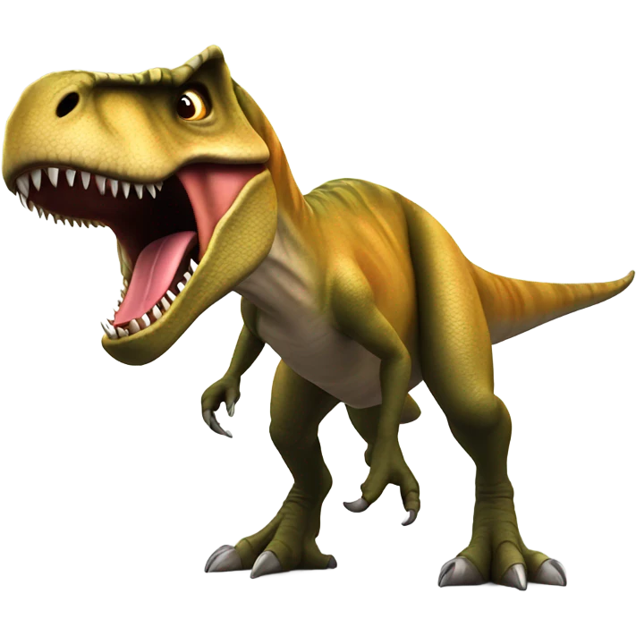 T-rex screaming with a gun emoji