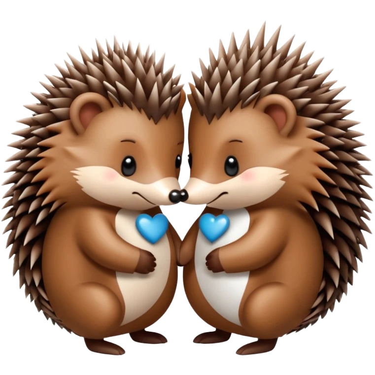 Two hedgehog in love emoji