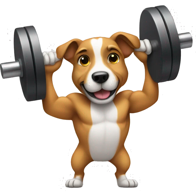Dog lifting weights  emoji