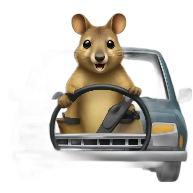quokka wallaby super driving in car emoji