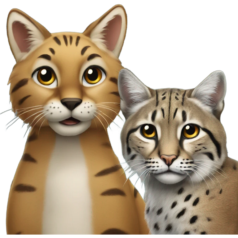 curious animal gazes with an bobcat  emoji