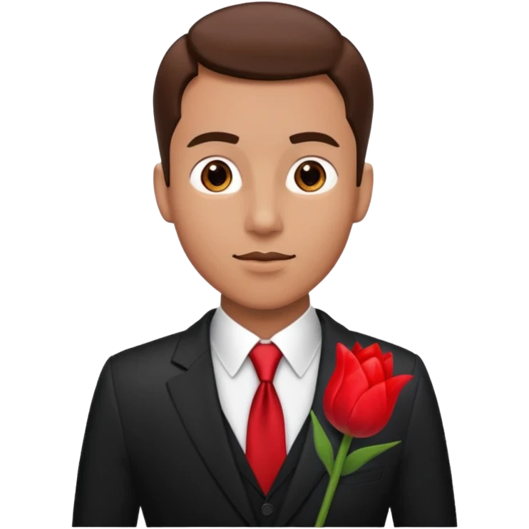 man with tulip in his suit pocket emoji