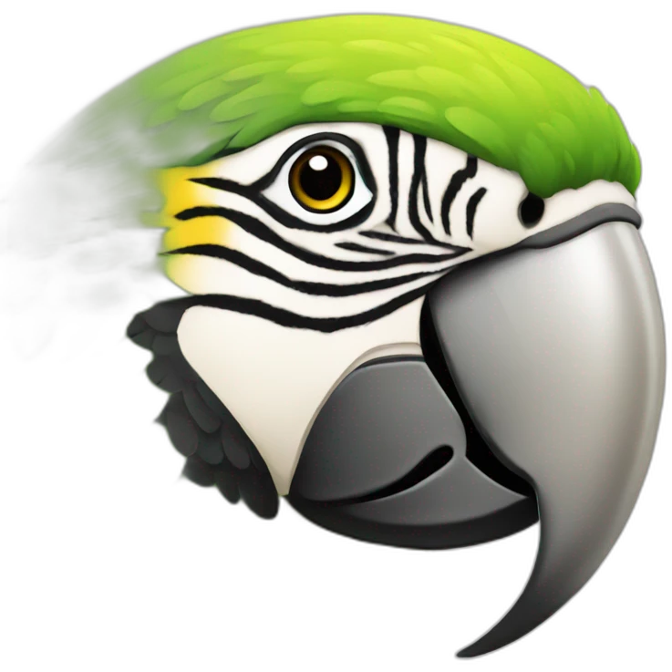 Parrot green with yellow emoji