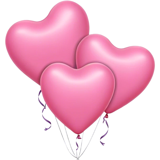 3 Pink heart balloons emoji