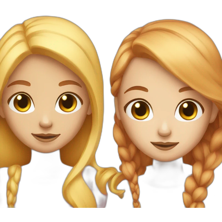 red-haired girl next to a blonde girl emoji