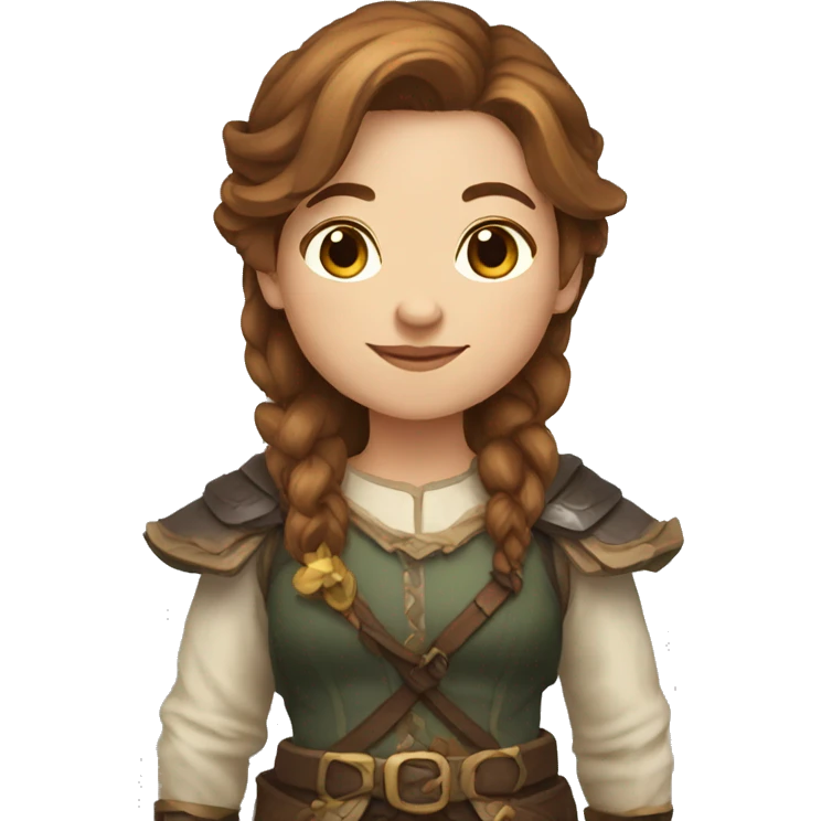 female dwarf with brown hair and light highlights emoji