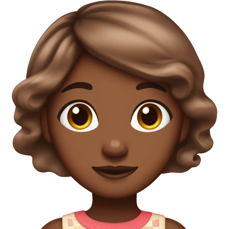 brown girl with neapolitan hair and side bangs  emoji
