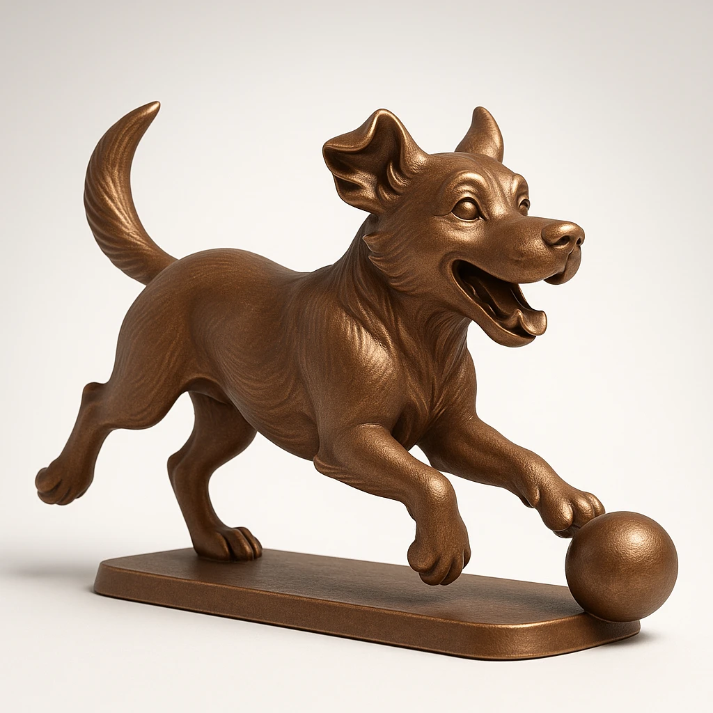 happy dog running after ball emoji