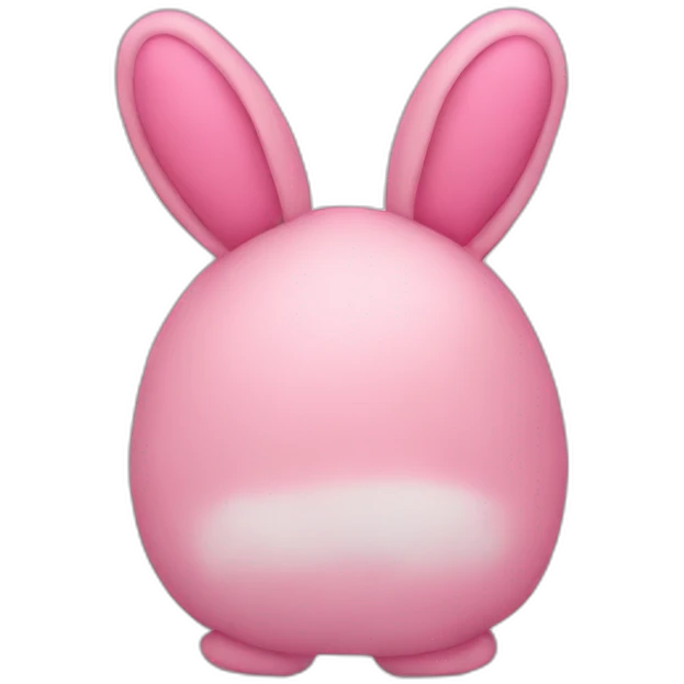 pink plush rabbit from backside emoji