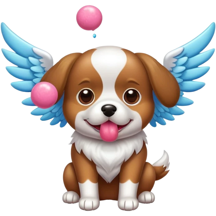dog with wings and pop emoji