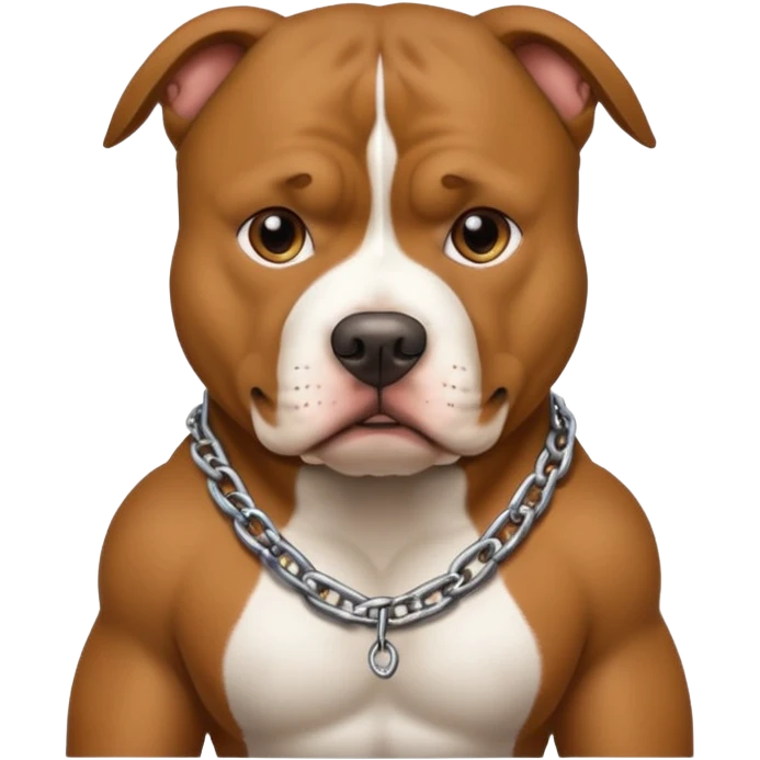Dog wearing a chain that says gangster emoji