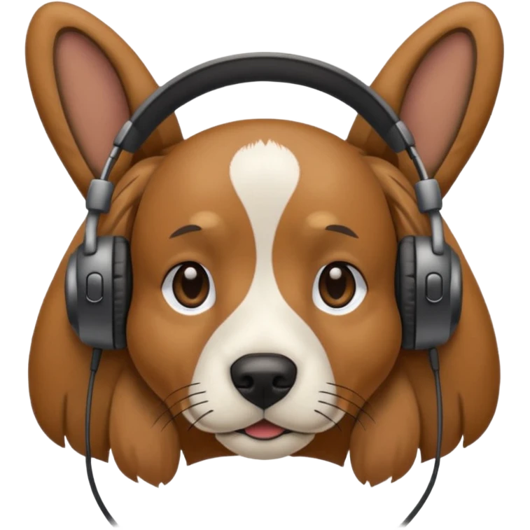 dog wearing headphones emoji