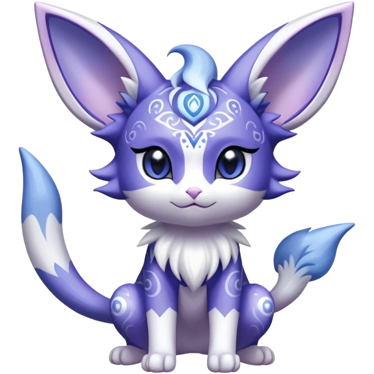 Shiny Exotic Cute Adorable Majestic Espeon-Meowstic-Hybrid-Creature with pattern-markings emoji