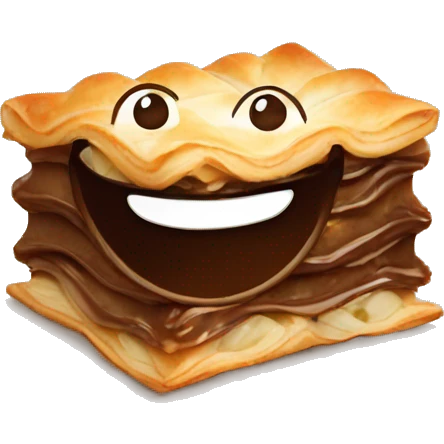 Chocolate baklava with smile emoji