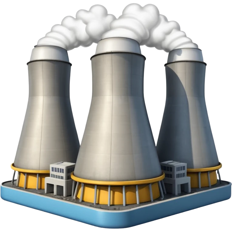 realistic nuclear power  plant with 6 power units emoji