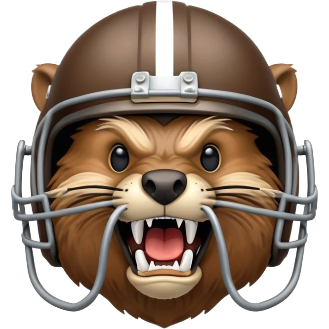 snarling beaver with a football helmet emoji