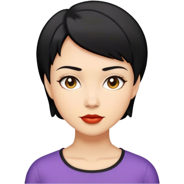 Woman with black short hair  emoji