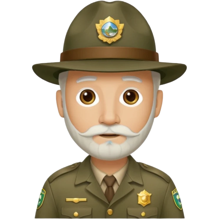 Male Park Ranger with white beard  emoji