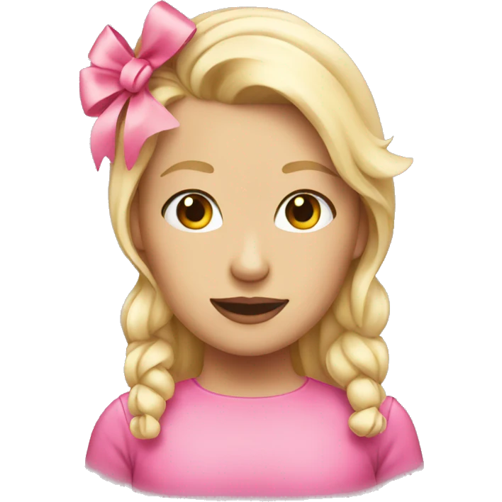 Blonde with pink bow emoji