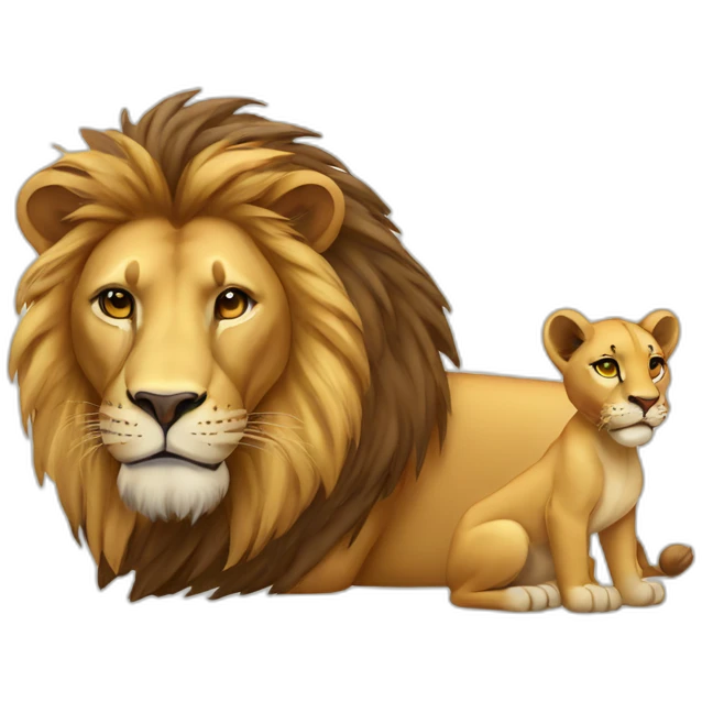 Lion with a lioness emoji