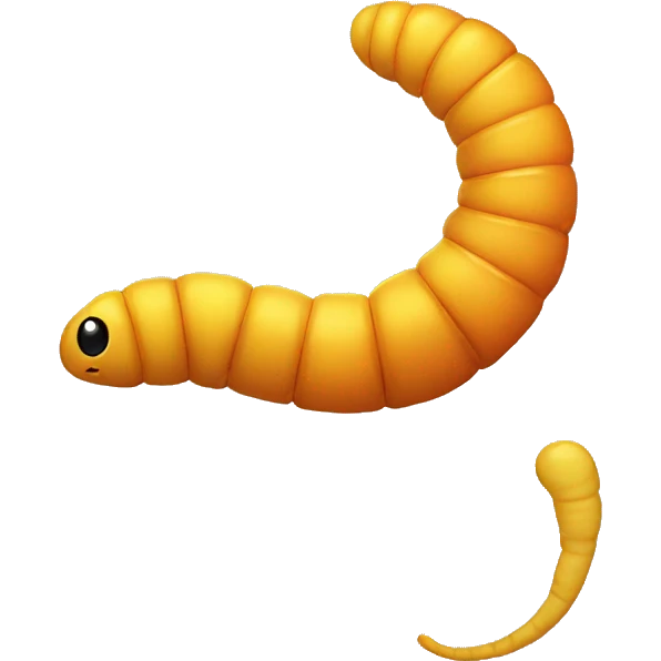 Half yellow half orange worm emoji