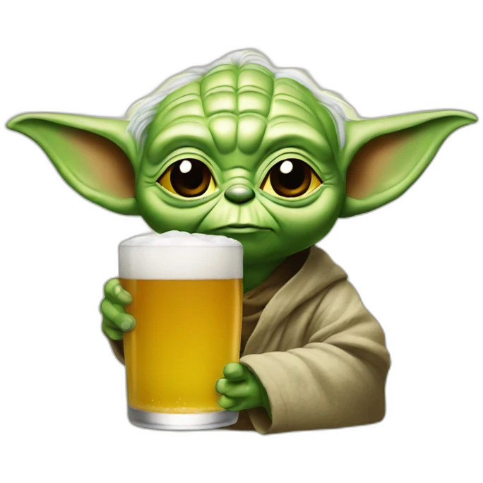 Yoda drink beer emoji