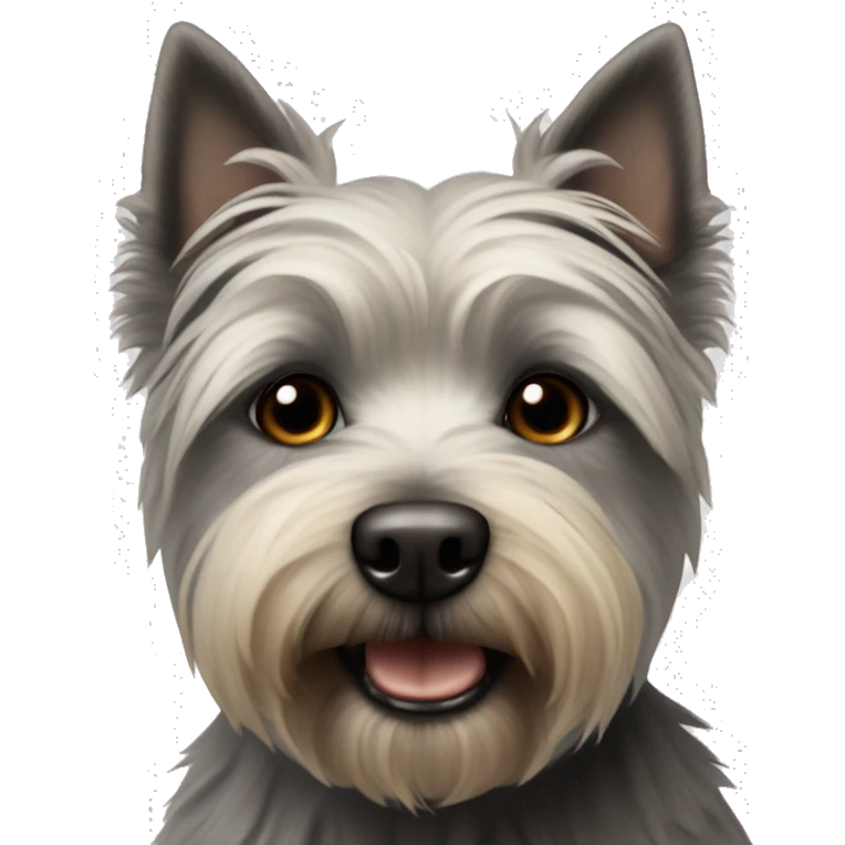 Highland Terrier schwarz grau mit braunen Augen  emoji