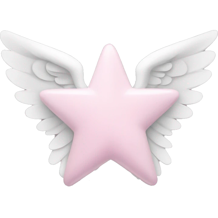 Light pink star with white angel wings emoji