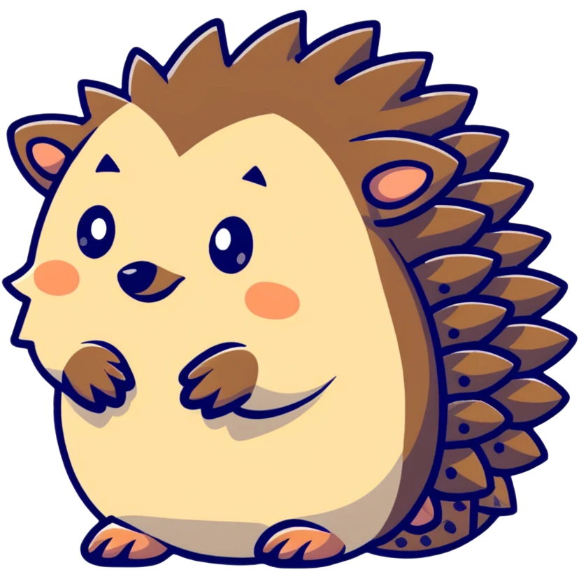 cute hedgehog with spiky back emoji