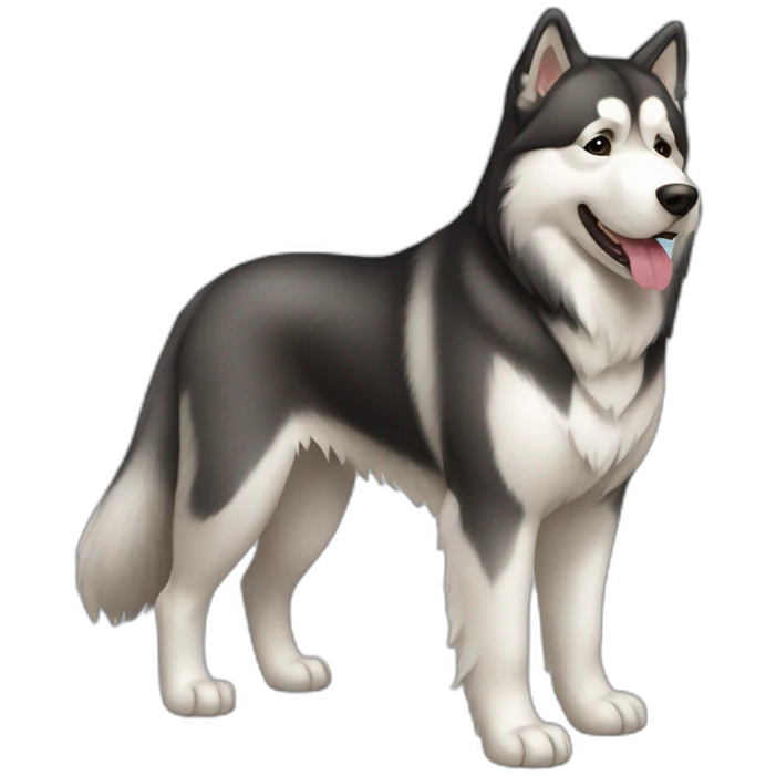 Dog alaskan malamute full-body emoji