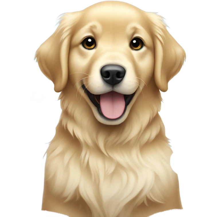 Baby Golden retriever with snow balls emoji