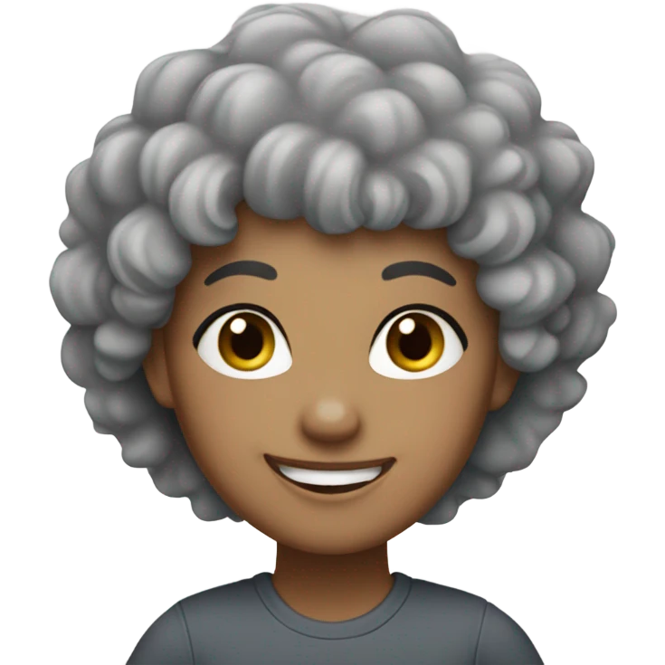 Grey curly hair girl with thumb up, lighter skin emoji
