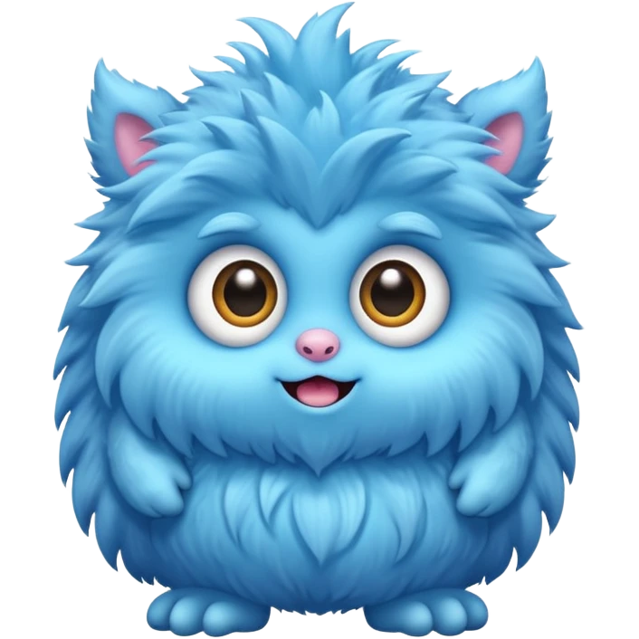 A cute fluffy monster with big sparkling eyes emoji