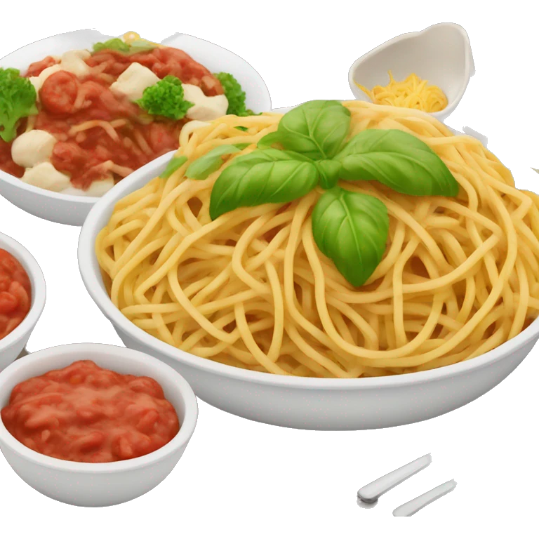 Spaghetti dinner with salad  emoji