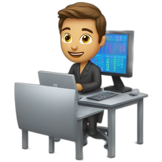 trader with computer emoji